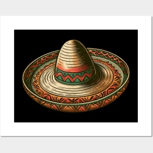 Mexican sombrero hat Posters and Art